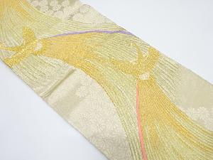 鳳凰に菊模様織り出し袋帯